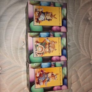 Lot of three porcelain rabbit figurines